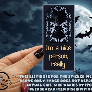 I&#39;m a nice person, really | HALLOWEEN stickers | sarcastic stickers | sassy stickers | funny stickers | dark humor