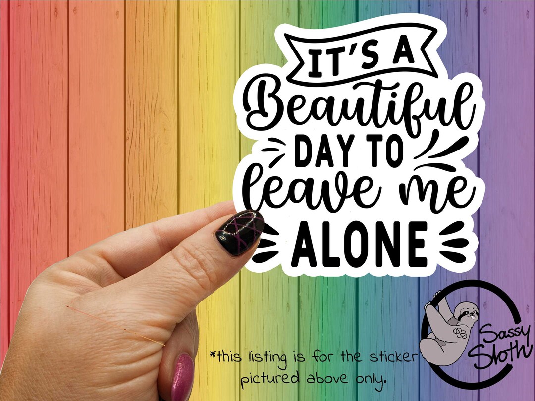 It's A Beautiful Day to Leave Me Alone Sticker Sarcastic Stickers Sassy  Stickers Funny Adult Stickers