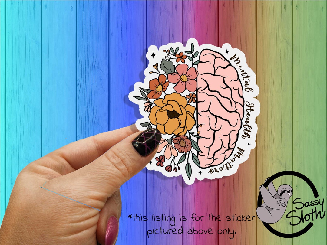 Mental Health Matters Brain Sticker | Positivity Stickers | You Matter ...