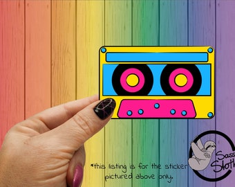Retro Cassette Tape Sticker | Subtle Pride Sticker