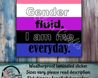 Gender Fluid Pride Sticker: LGBTQ Non Binary Weatherproof Sticker