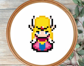 Zelda z Legendy Zeldy - Wzór do haftu krzyżykowego