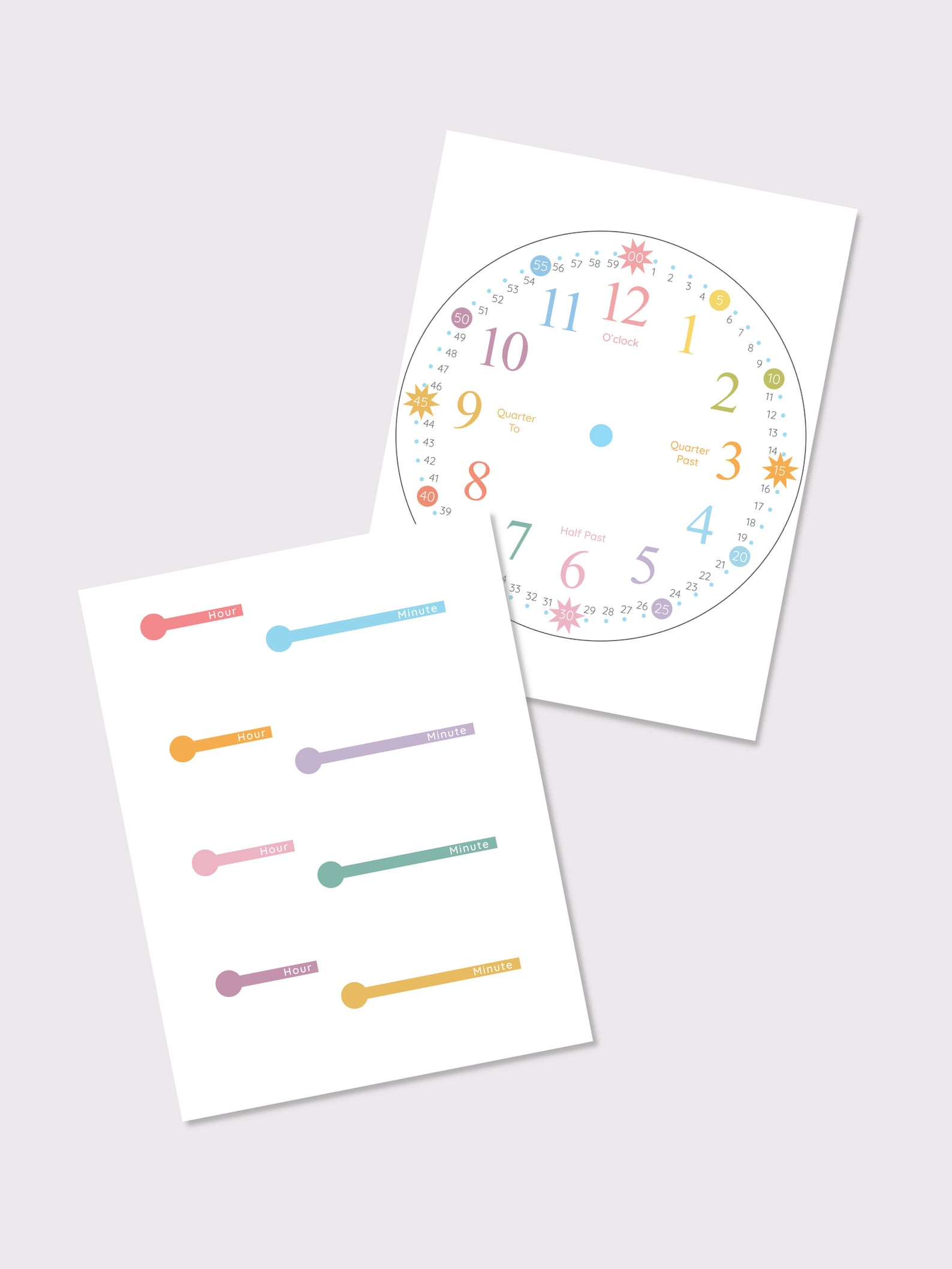 Learning to Tell Time Kids Learning Clock Printable Clock Life Skills ...