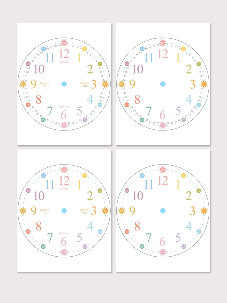 Learning to Tell Time Kids Learning Clock Printable Clock Life Skills ...