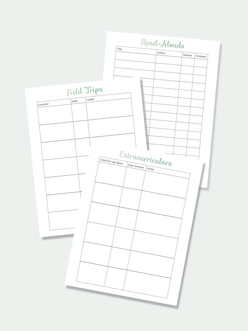 Simple Homeschool Planner Printable Homeschool Tracker - Etsy
