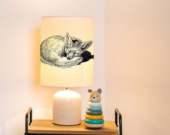 Sleeping Fox Lampshade: Animal Nursery Light