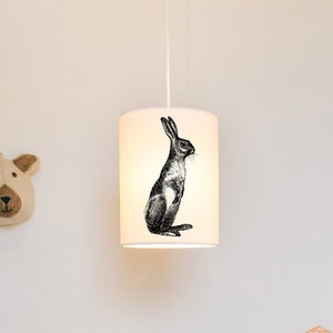 Hare lampshade/ceiling shade - animal lamp shade - rabbit lamp - nursery light - children&#39;s lampshade