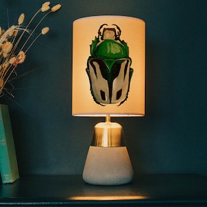 Green Beetle Lamp Shade: Insect Lighting, Home Decor