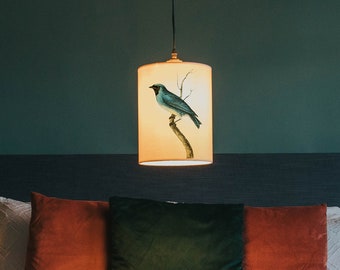 Bird lamp shade/ ceiling shade - blue bird lamp shade - bird light - lighting