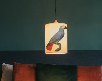 Grey parrot lamp shade/ ceiling shade - bird lamp shade - bird light - parrot lamp