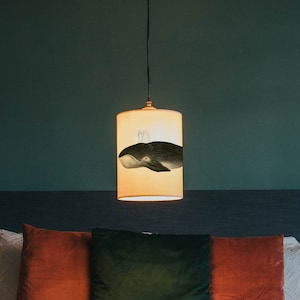 Whale lamp shade/ ceiling shade - nautical lamp shade - sea creature - lighting
