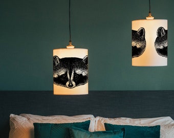 Raccoon Lamp Shade: Animal Light, Ceiling Pendant
