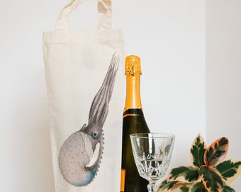 nautical gift - wine tote - bottle bag - gift bag