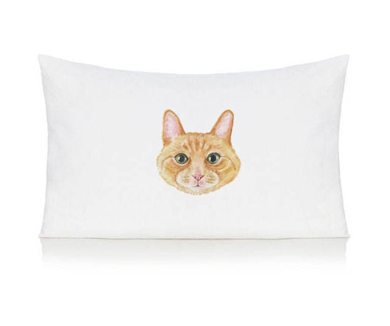 Ginger cat head pillow case cushion bedding pillow cover Etsy