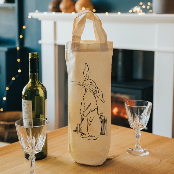 Rabbit Gift Wine Tote Bottle Bag Gift Bag Etsy