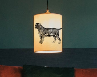 Tiger lamp shade/ ceiling shade - animal lamp shade - tiger lamp - cat lighting