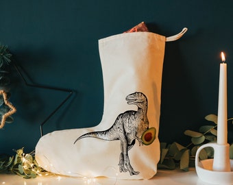 Dinosaur gifts - vegan gifts - Christmas stocking - holiday stocking - contemporary Christmas - Christmas decorations