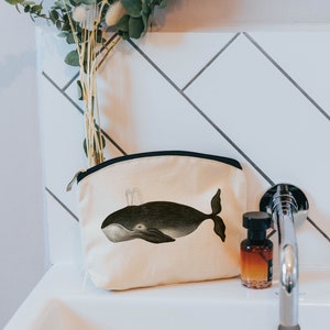 Wal Make up Kosmetiktasche - Kosmetiktasche aus Baumwolle - Maritime Geschenke