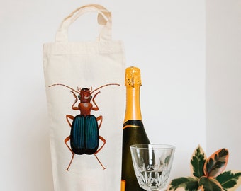 Bettle wine tote - bottle bag - gift bag