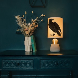 Black bird lamp shade/ ceiling shade - raven lamp shade - bird light - lighting