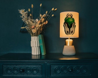 Green beetle lamp shade/ ceiling shade - insect lamp shade -  lighting - home decor