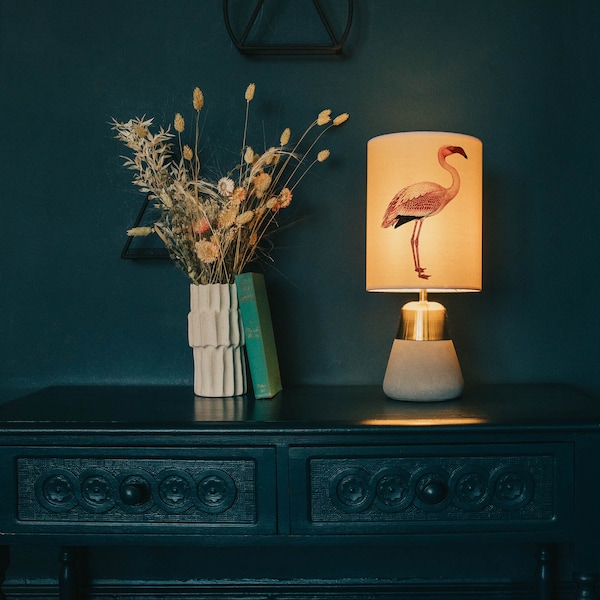 Flamingo lamp shade/ ceiling shade - bird light - bird lamp shade - pink flamingo