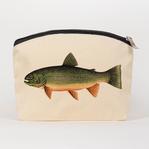 Forelle Fisch Make up Kosmetiktasche - Kosmetiktasche aus Baumwolle - Maritime Geschenke