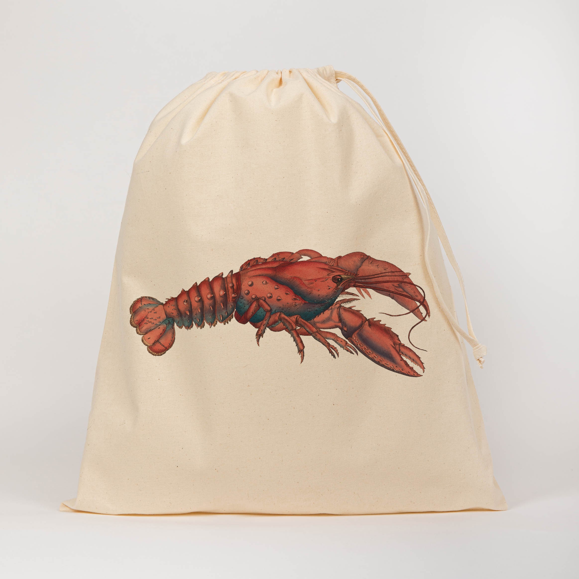 Red lobster cotton bag drawstring storage bag seafood Etsy