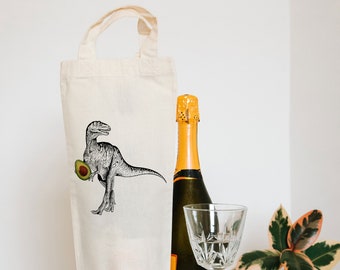 Cadeau dinosaure - sac à vin - sac bouteille - sac cadeau