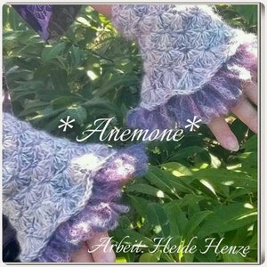 Crochet pattern ANEMONE cuffs Crochet arm warmers from the castle section