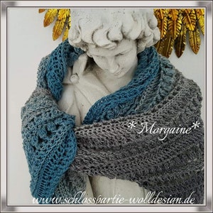 PDF e-book crochet instructions: * Morgaine * Instructions for a triangular shawl made of gradient yarn/bobble from Schlosspartie Jever
