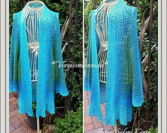 Crochet instructions: * Magic jacket * Crochet jacket in XS, S, M, L, XL, XXL from lock section Gradient yarn Gradient wool Yarn Wool *