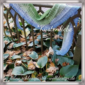 Strickanleitung KÜSTENLIEBE Dreieckstuch stricken aus Farbverlaufsgarn oder Sockenwolle