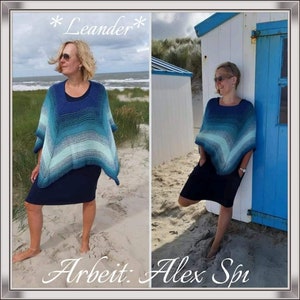 Crochet pattern LEANDER Instructions for a poncho made of gradient yarn Bobbel from the Schlosspartie