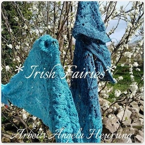 New PDF knitting instructions: ** Irish Fairies ** Lace shawl knitting with lock part gradient yarn