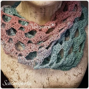 Crochet pattern NETWORK Crochet loop from castle section gradient yarn Bobble castle section wool