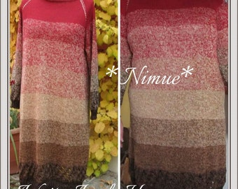 Strickanleitung: * Nimue * RVO Raglanpullover Pullover Kleid  von oben stricken mit Farbverlaufsgarn für alle Größen