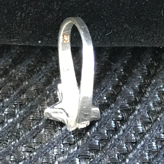 Silver Marcasite & Rhinestone Star Ring - image 7