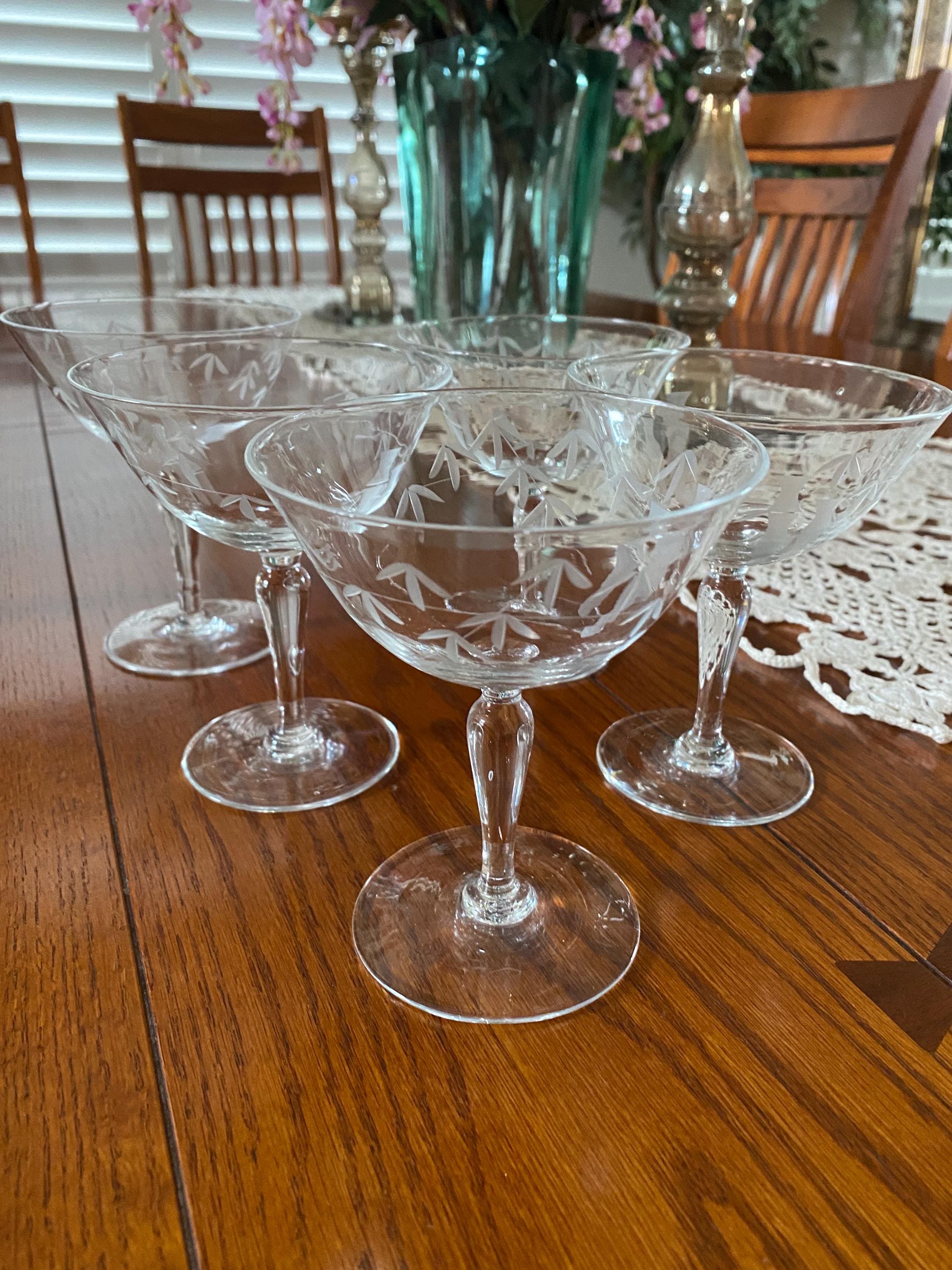 SASAKIacoustic ビンテージ　クリスタル Set of 3 Vintage Noritake Sasaki Crystal Etched Bamboo 3