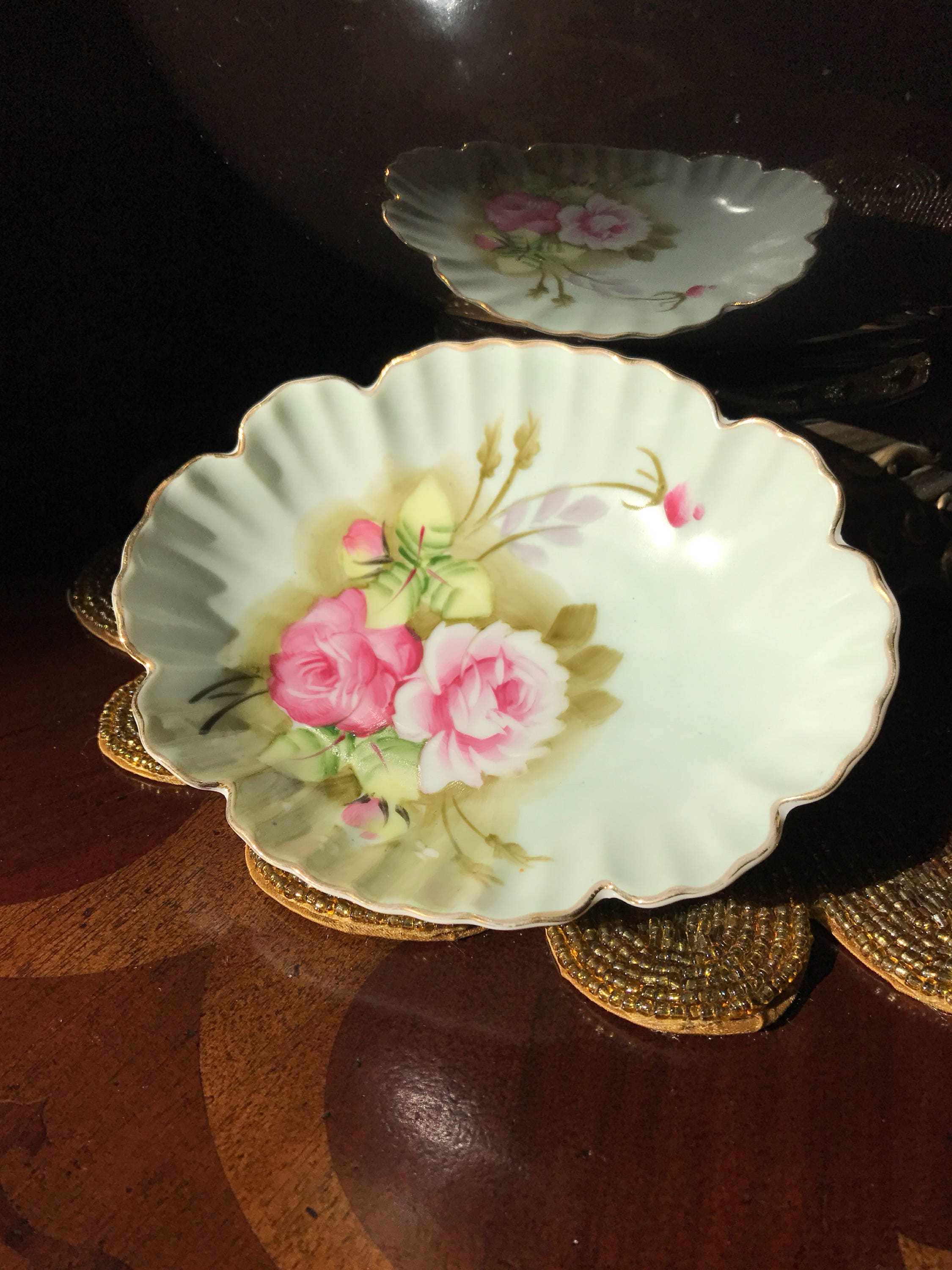 Vintage Lefton Hand Painted Floral Dish - Etsy