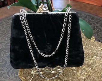 Vintage Velvet Handbag Clutch Purse Evening Bag