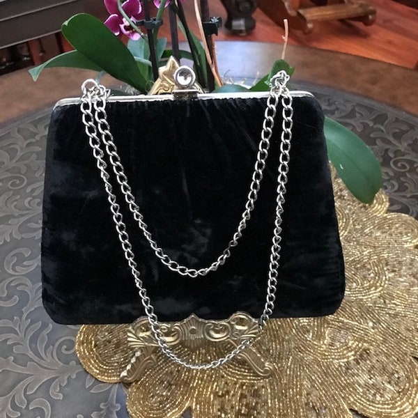 Vintage Velvet Handbag Clutch Purse Evening Bag