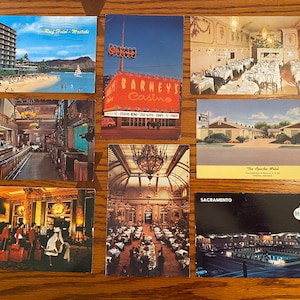 Lot 4 Seven Vintage 1960’s Post Cards of Hotels, Motels and Casino All Good Vintage Condition. Five have no writing on back.