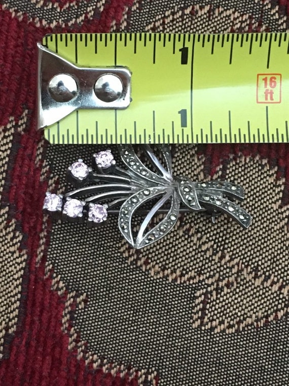 Vintage cute little sterling silver marcasite and… - image 4