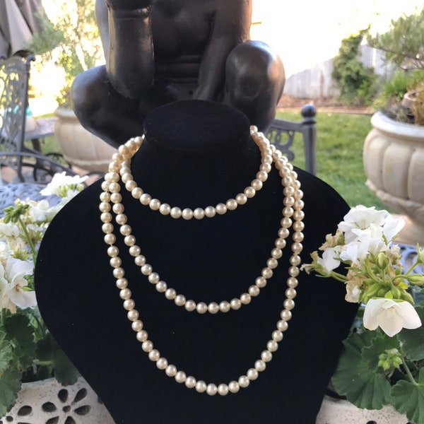 Faux Pearl Necklace Etsy