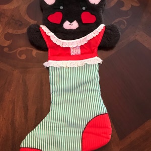 Vintage 1970’s Custom Made Teddy Bear Christmas Stocking