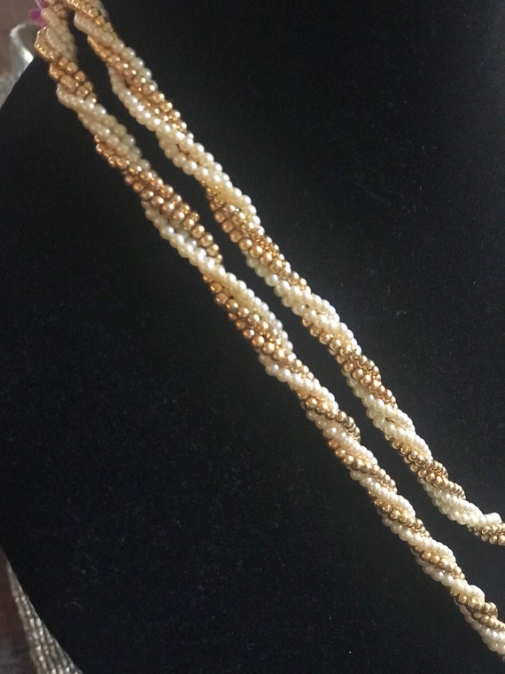 Vintage Marvella Faux Pearl Multi Strand Necklaces - image 3