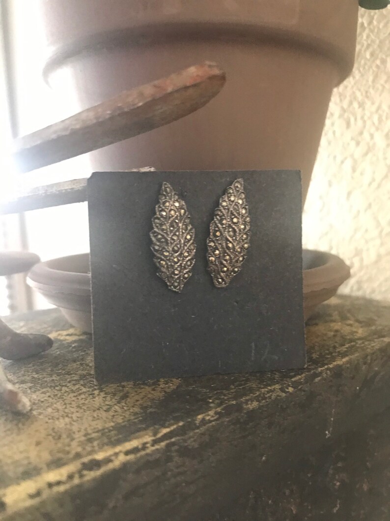 Sterling Silver Marcasite Post Earrings