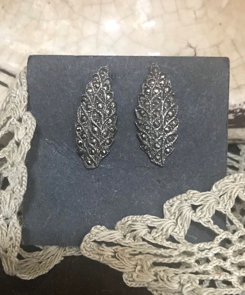 Sterling Silver Marcasite Post Earrings