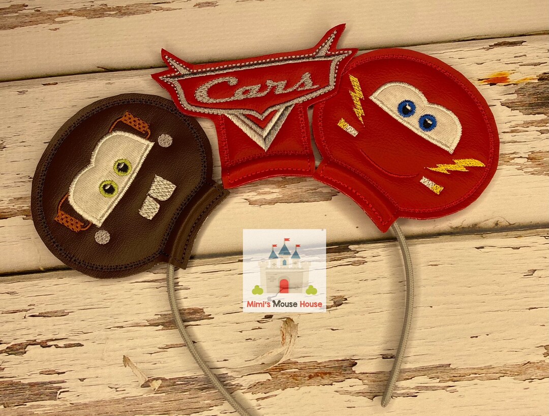 Cars Inspired Mouse Ears With Lightning Mcqueen and Tow Mater. Etsy